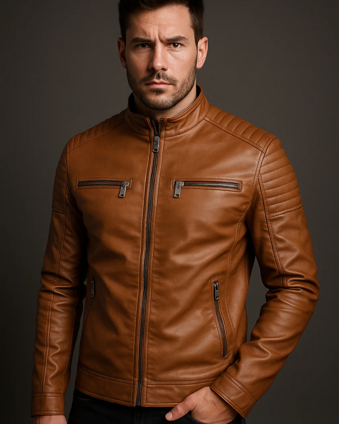 Jaqueta Masculina Couro Italiana